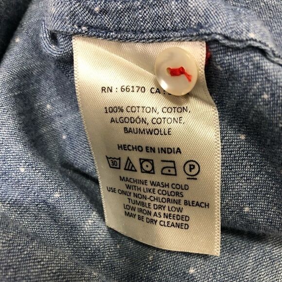 🚨 Anthro Holding Horses Cold Shoulder Chambray Dot - Picture 10 of 11